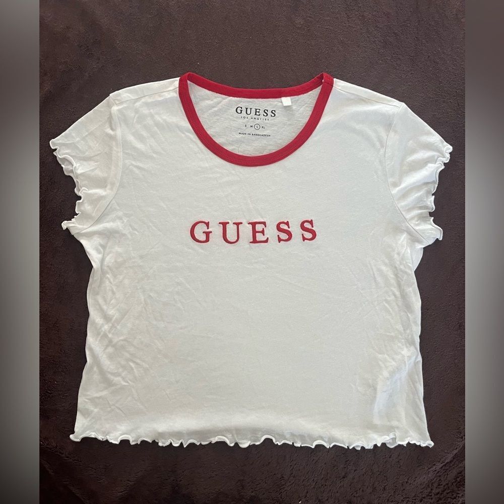 Guess T Shirt Cropped Top Women Size Large​